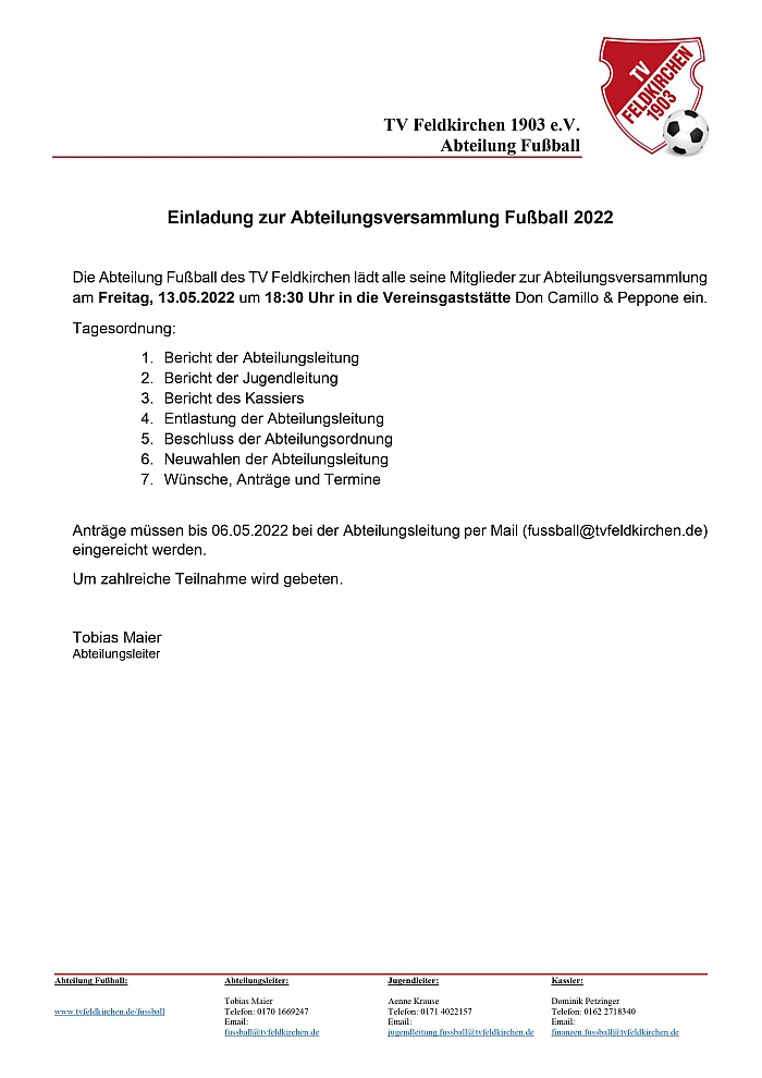 einladung abteilungsversammlung 2022