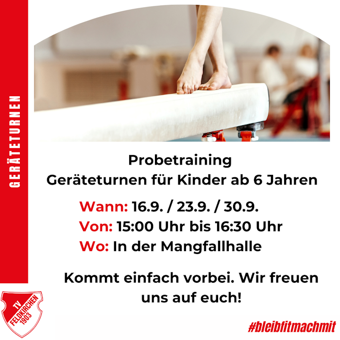 Probetraining Geräteturnen