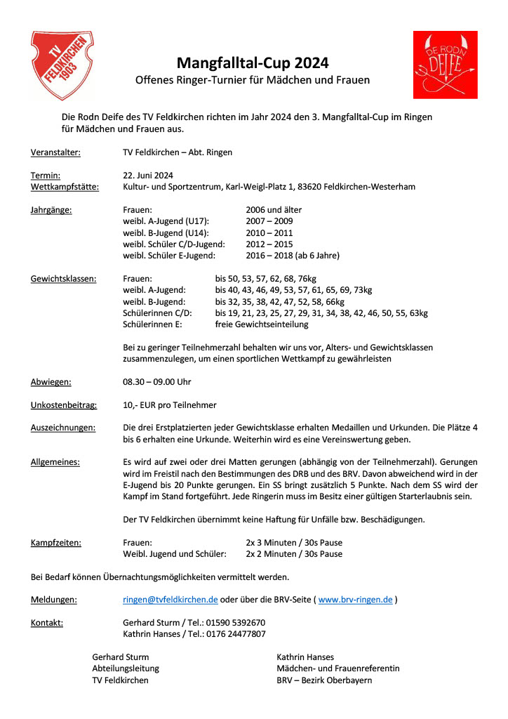 Ausschreibung Mangfalltal Cup2024